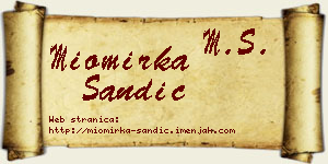 Miomirka Sandić vizit kartica